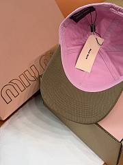 Kitlife Miu Miu Embroidered Baseball Cap Pink & Brown - 6