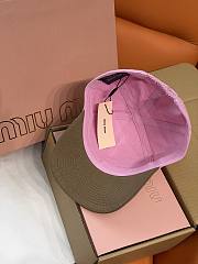 Kitlife Miu Miu Embroidered Baseball Cap Pink & Brown - 5