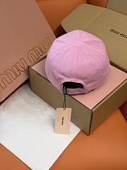 Kitlife Miu Miu Embroidered Baseball Cap Pink & Brown - 4