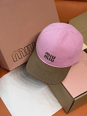 Kitlife Miu Miu Embroidered Baseball Cap Pink & Brown - 2