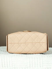 Kitlife Chanel 25s Drawstring Bucket Hobo Bag Beige Grained Leather 20x22x12.5cm  - 5