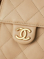 Kitlife Chanel 25s Drawstring Bucket Hobo Bag Beige Grained Leather 20x22x12.5cm  - 2