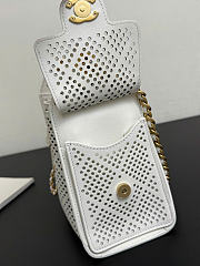 Kitlife Chanel 25C Drawstring Bucket Hobo Bag White Perforated Calfskin & Gold-colored Metal AS5293 30×26×14cm - 3