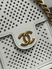 Kitlife Chanel 25C Drawstring Bucket Hobo Bag White Perforated Calfskin & Gold-colored Metal AS5293 30×26×14cm - 2
