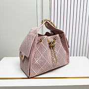 Kitlife Chanel 25C Drawstring Bucket Hobo Bag Pink Perforated Calfskin & Gold-colored Metal AS5293 30×26×14cm  - 4