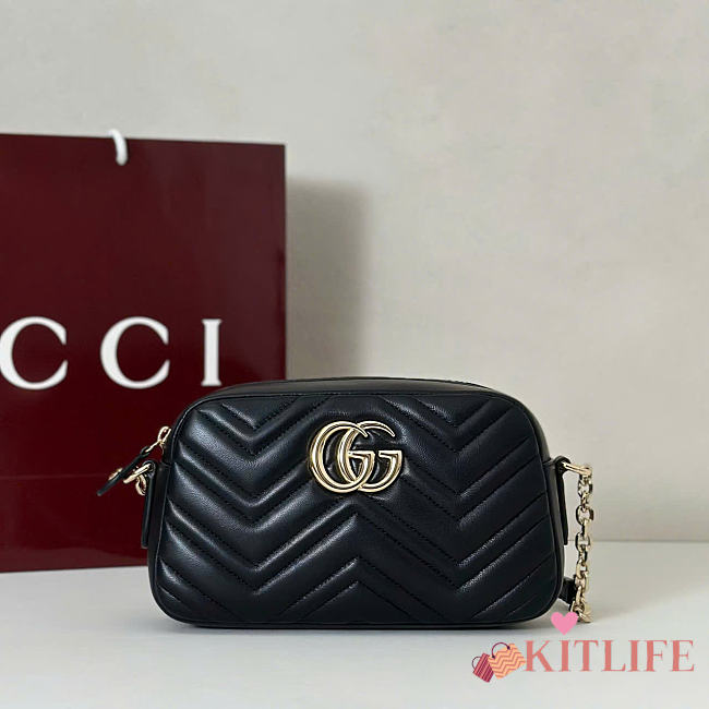 Kitlife Gucci GG Marmont Small Camera Bag Black 855273 24x15x8cm - 1
