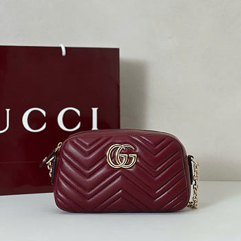 Kitlife Gucci GG Marmont Small Camera Bag Burgundy 855273 24x15x8cm