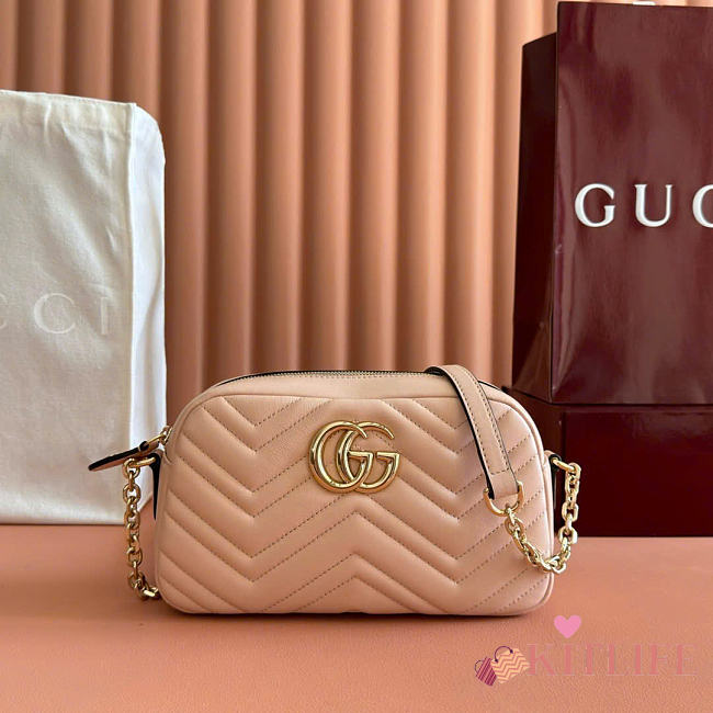 Kitlife Gucci GG Marmont Small Camera Bag Beige 855273 24x15x8cm - 1