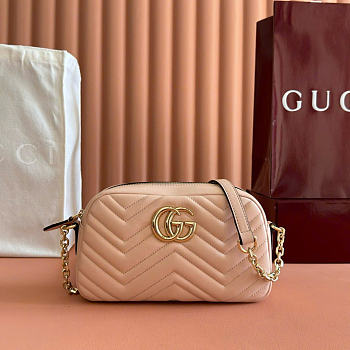 Kitlife Gucci GG Marmont Small Camera Bag Beige 855273 24x15x8cm