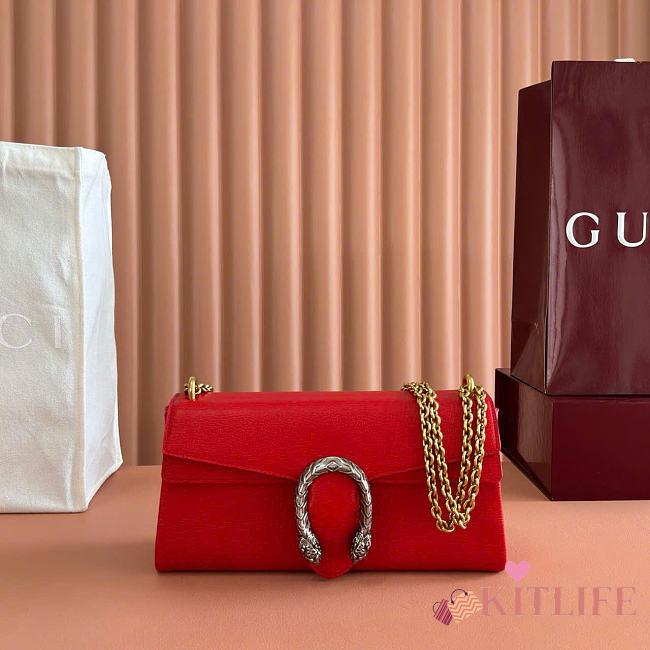 Kitlife Gucci Dionysus Dionysus Medium Shoulder Bag Red Leather 874735 28x14x7cm - 1