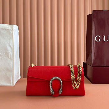 Kitlife Gucci Dionysus Dionysus Medium Shoulder Bag Red Leather 874735 28x14x7cm