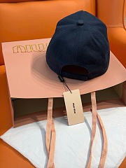 Kitlife Miu Miu Embroidered Baseball Cap Dark Blue & Red - 5