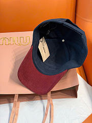 Kitlife Miu Miu Embroidered Baseball Cap Dark Blue & Red - 4