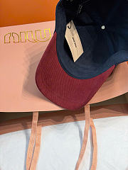 Kitlife Miu Miu Embroidered Baseball Cap Dark Blue & Red - 3