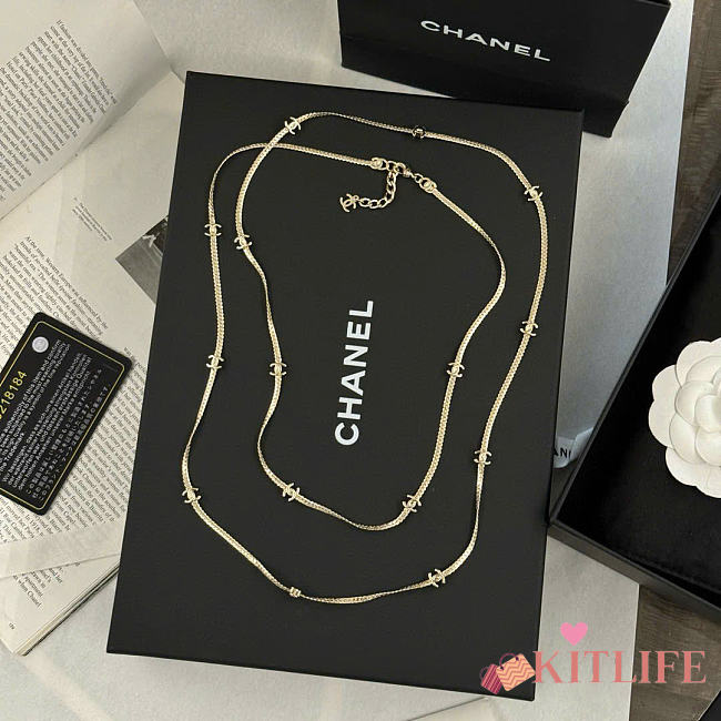 Kitlife Chanel Flower Long Snake Bone Necklace - 1