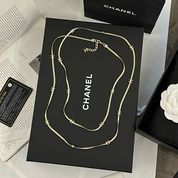 Kitlife Chanel Flower Long Snake Bone Necklace