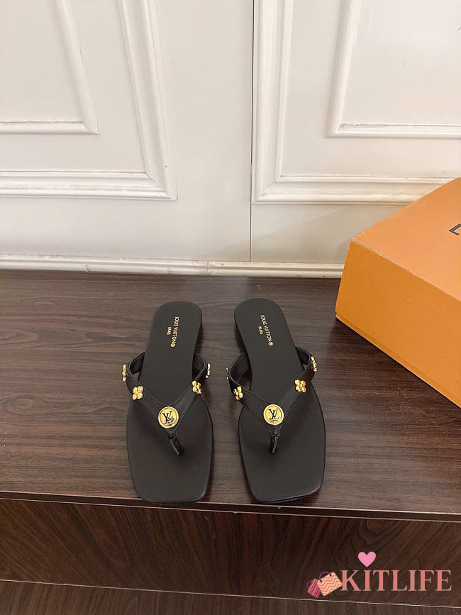 Kitlife Louis Vuitton Gaia Flat Thong Black - 1