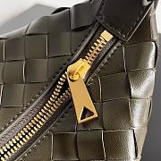 Kitlife Bottega Veneta Wallace Green Khaki Intrecciato Leather Shoulder Bag 22x13x9cm - 2