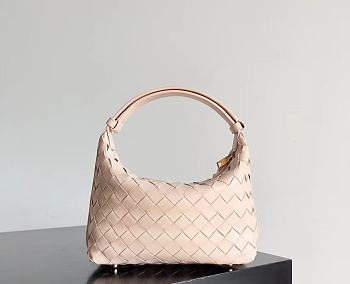 Kitlife Bottega Veneta Wallace Light Pink Intrecciato Leather Shoulder Bag 22x13x9cm