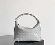 Kitlife Bottega Veneta Wallace Light Grey Intrecciato Leather Shoulder Bag 22x13x9cm - 1