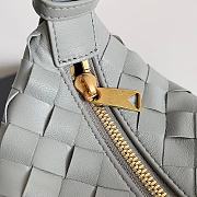 Kitlife Bottega Veneta Wallace Light Grey Intrecciato Leather Shoulder Bag 22x13x9cm - 2