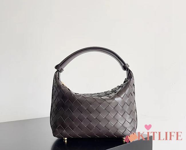 Kitlife Bottega Veneta Wallace Dark Brown Intrecciato Leather Shoulder Bag 22x13x9cm  - 1