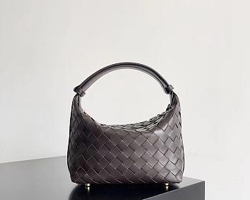 Kitlife Bottega Veneta Wallace Dark Brown Intrecciato Leather Shoulder Bag 22x13x9cm 