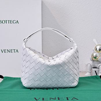 Kitlife Bottega Veneta Wallace White Intrecciato Leather Shoulder Bag 22x13x9cm