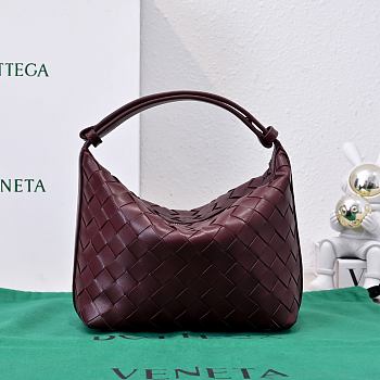 Kitlife Bottega Veneta Wallace Burgundy Intrecciato Leather Shoulder Bag 22x13x9cm 