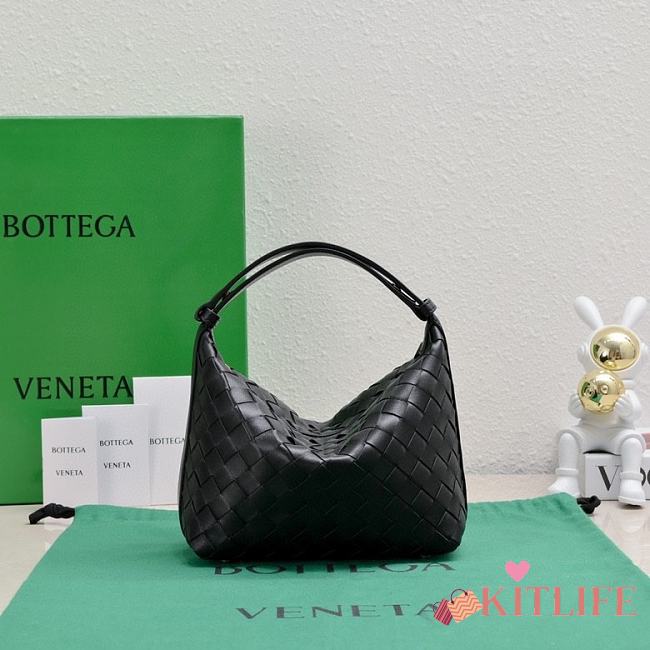 Kitlife Bottega Veneta Wallace Black Intrecciato Leather Shoulder Bag 22x13x9cm  - 1