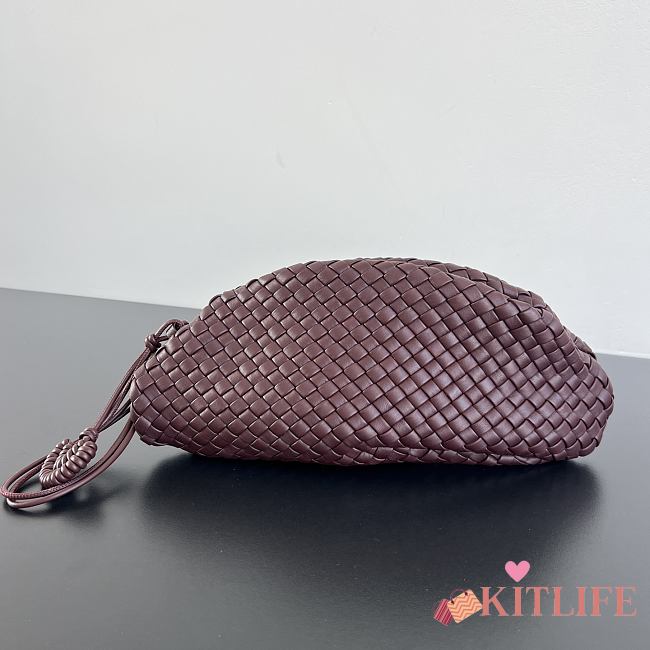 Kitlife Bottega Veneta Small Onda Clutch Burgundy 867352 40x15x15cm - 1