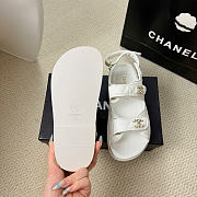 Kitlife Chanel Grained Calfskin Velcro Dad Sandals White - 4
