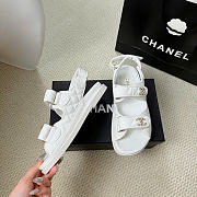 Kitlife Chanel Grained Calfskin Velcro Dad Sandals White - 2