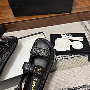 Kitlife Chanel Lambskin Quilted Velcro Dad Sandal Black - 6