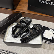 Kitlife Chanel Lambskin Quilted Velcro Dad Sandal Black - 5