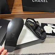 Kitlife Chanel Lambskin Quilted Velcro Dad Sandal Black - 4