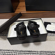 Kitlife Chanel Lambskin Quilted Velcro Dad Sandal Black - 3