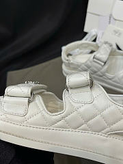 Kitlife Chanel Lambskin Quilted Velcro Dad Sandal White - 2
