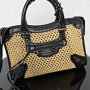 Kitlife Balenciaga Women's Le City Bag Small in Natural/Black 92404 30x19x10cm - 3