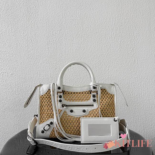 Kitlife Balenciaga Women's Le City Bag Small in Natural/White 92404 30x19x10cm  - 1
