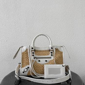 Kitlife Balenciaga Women's Le City Bag Small in Natural/White 92404 30x19x10cm 