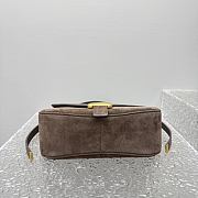 Kitlife Balenciaga Women's Clicca Shoulder Bag Medium in Brown Suede 92408 29x20x10cm  - 6