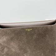 Kitlife Balenciaga Women's Clicca Shoulder Bag Medium in Brown Suede 92408 29x20x10cm  - 2