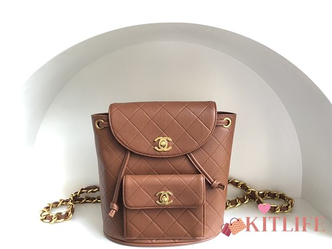 Kitlife Chanel Backpack Duma Brown - 21x20x12cm  - 1