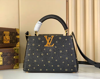 Kitlife Louis Vuitton Lizard Capucines Mini Black Bag N48865 27x18x9cm