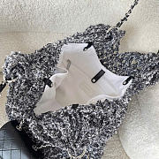 Kitlife Chanel Tweed Bucket Drawstring Bag Grey & Black 30x40x60cm - 3