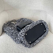 Kitlife Chanel Tweed Bucket Drawstring Bag Grey & Black 30x40x60cm - 2
