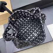 Kitlife Saint Laurent LE 5 À 7 In Wood Beads Bag Black 657228 23x16x6.5cm  - 4