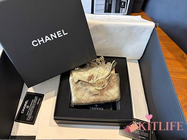 Kitlife Chanel 26S Gold 2.55 Reissue Crumpled Calfskin Leather Bag 20cm  - 1