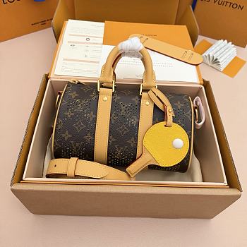 Kitlife Louis Vuitton Keepall Bandoulière 25 Yellow Monogram Grid Canvas M29296 25x15x11cm